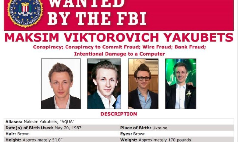 Maksimas Jakubecas – FTB ieškomas kibernetinis nusikaltėlis