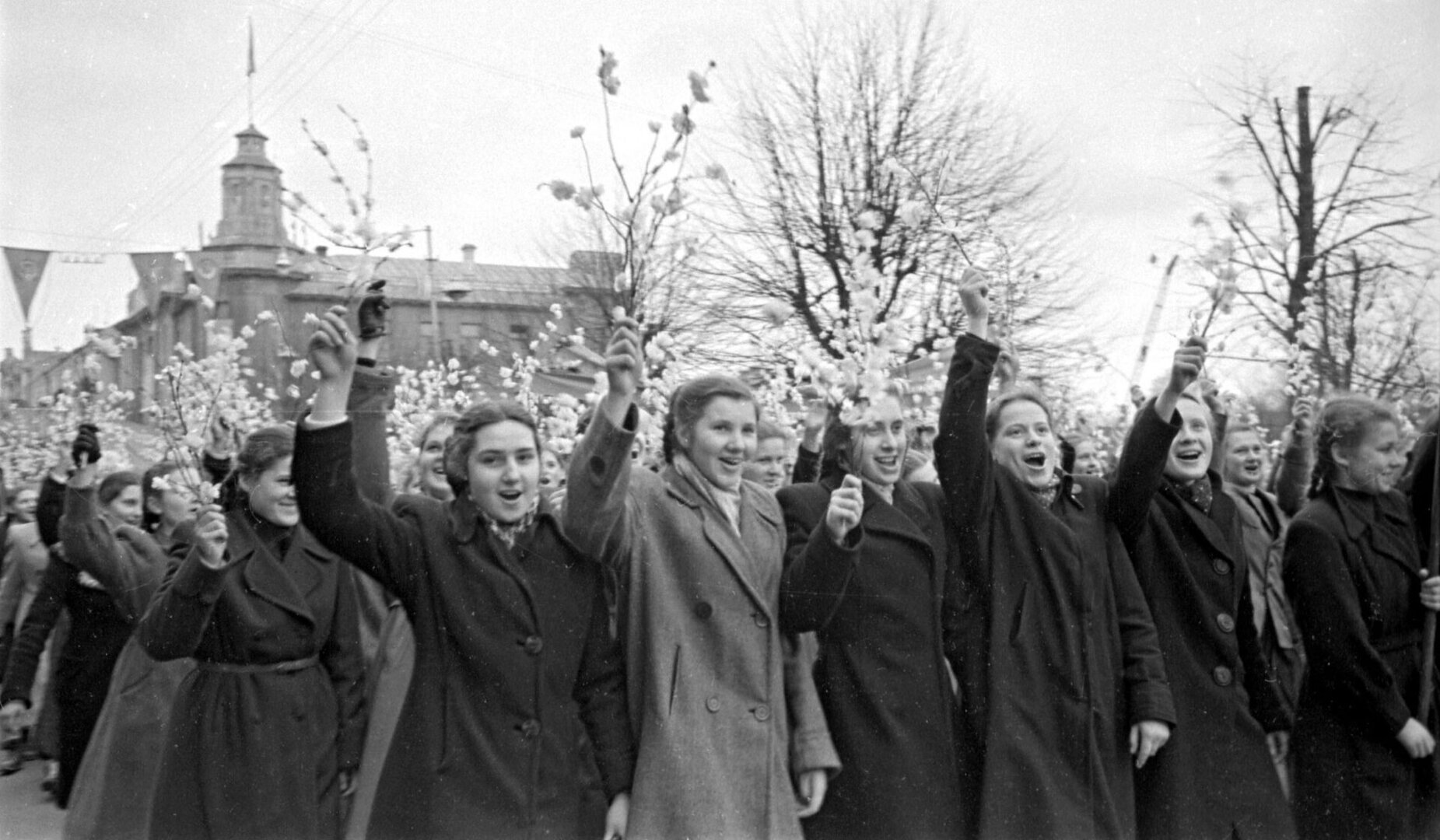 Gegužės 1-osios demonstracija. 1951 m. Iljos Fi&scaron;erio nuotr.