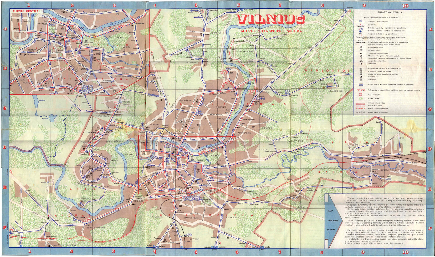 Vilniaus žemėlapis 1980 metais