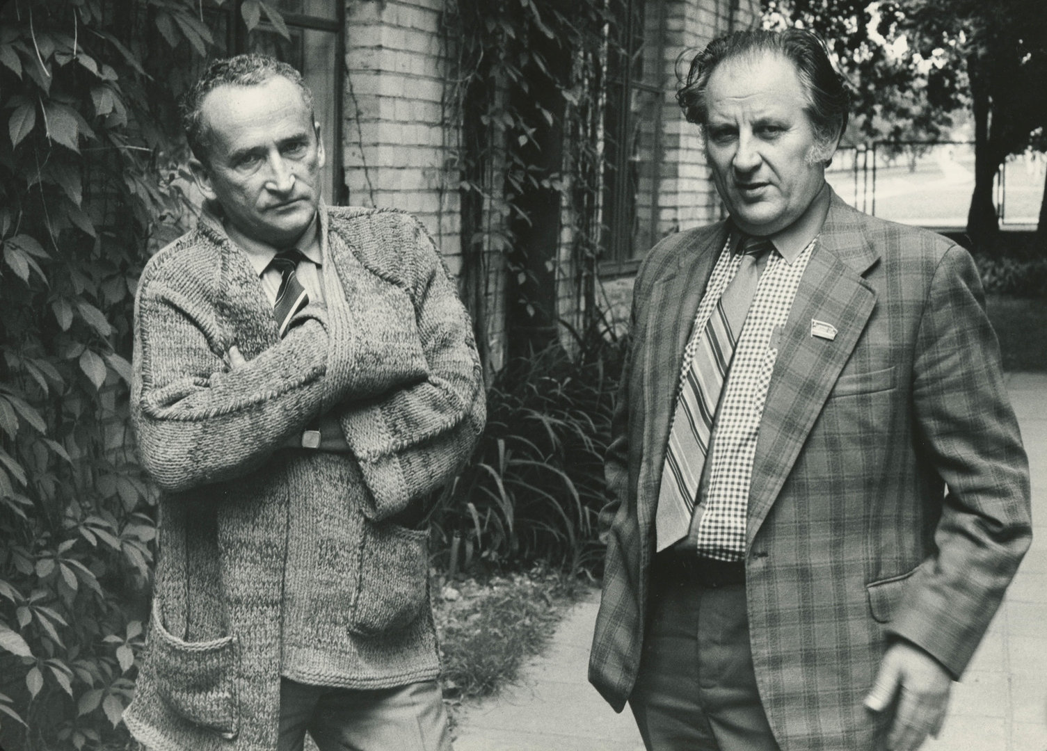 Lietuvos kino studijos meno vadovas Vytautas Žalakevičius. LTSR kinematografijos komiteto pirmininkas Algimantas Brazaitis. Vilnius. 1985 liepa