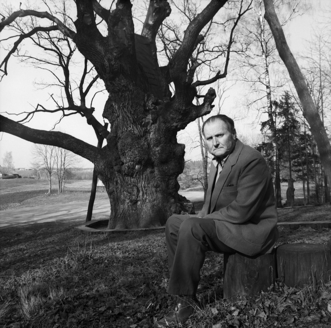 Jonas Kalvelis prie Stelmužės. 1984 m.