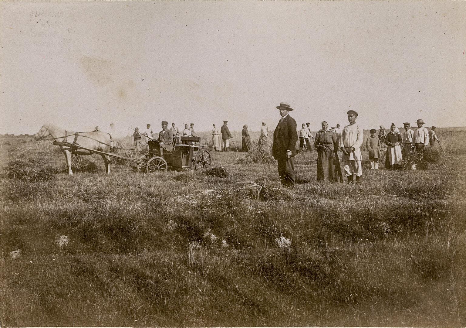 Dvarininkai ir valstiečiai javapjūtės metu. Vaitku&scaron;kis, 1899 07 27