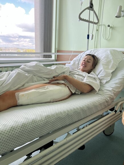 Vaida Ra&scaron;inskaitė po operacijos