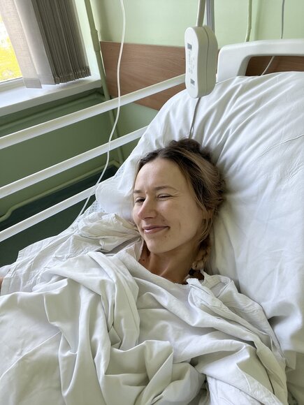Vaida Ra&scaron;inskaitė po operacijos