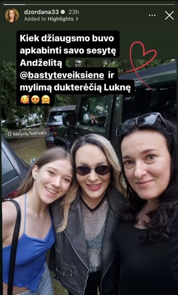 Džordana Butkutė su seserimi Andželita ir dukterėčia Lukne