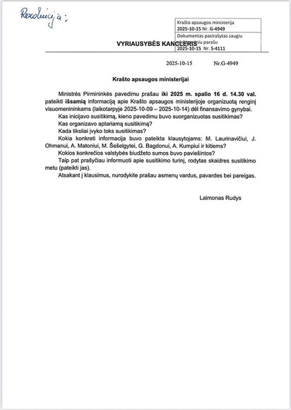 Vyriausybės kanclerio lai&scaron;kas