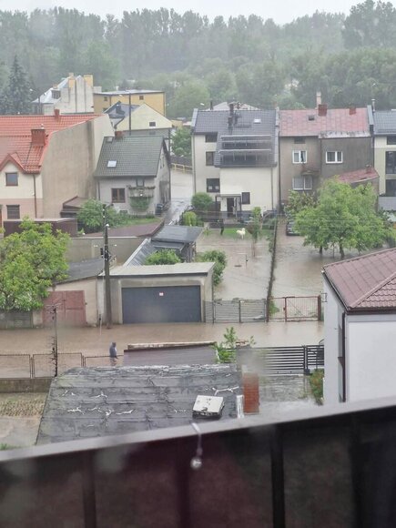 Liūties užpilta Dzialo&scaron;yno vietovė Lenkijoje