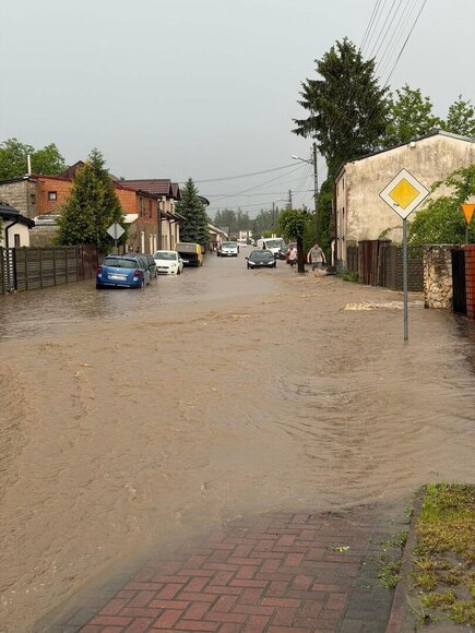 Liūties užpilta Dzialo&scaron;yno vietovė Lenkijoje