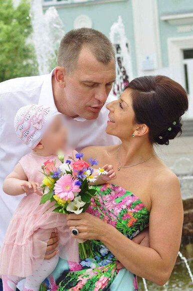 Gintaras Einikis ir Jurgita Žybartaitė su dukra Adriana