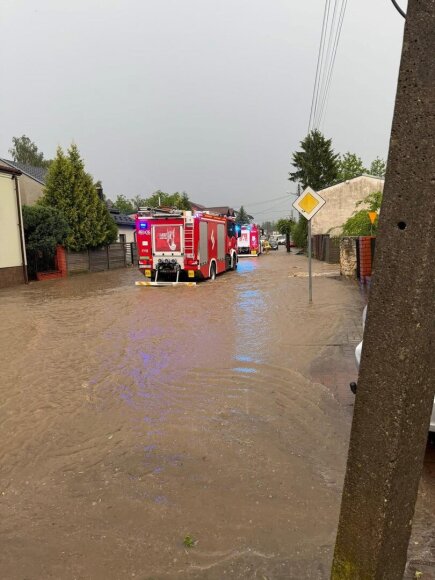 Liūties užpilta Dzialo&scaron;yno vietovė Lenkijoje