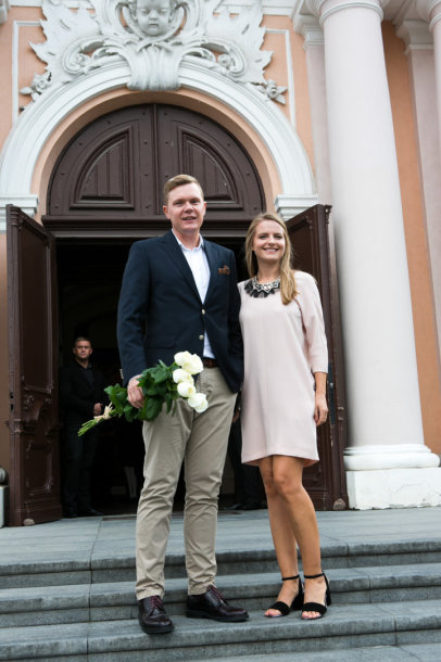 Mindaugas Stasiulis su žmona Karolina